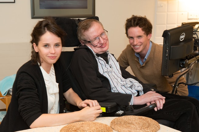 Felicity Jones, Stephen Hawking, Eddie Redmayne