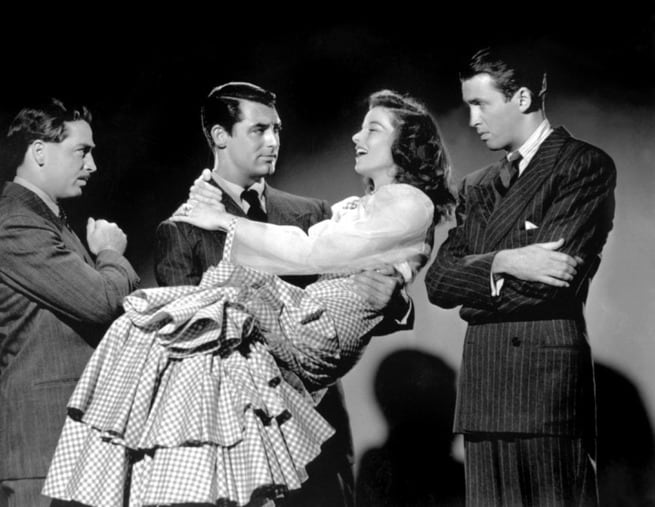 James Stewart, Katharine Hepburn, Cary Grant