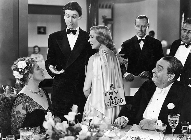 Jean Arthur, James Stewart, Irving Bacon, Mary Forbes, Robert Greig