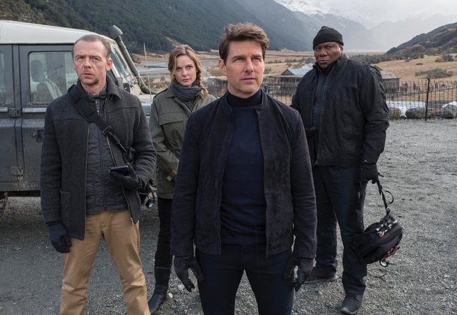 Simon Pegg, Ving Rhames, Rebecca Ferguson, Tom Cruise