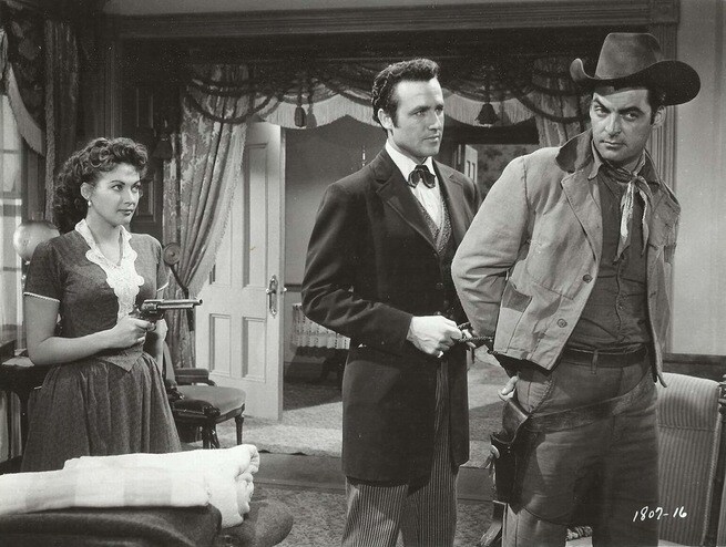 Rory Calhoun, Yvonne De Carlo, Rex Reason