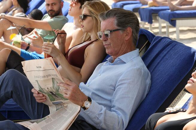 Pierce Brosnan, Nick Cannon, Hermione Corfield