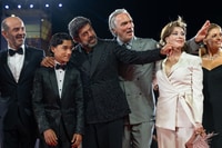 Il cast sul red carpet di Il maestro - Foto: Giorgia Carena / Film Tv